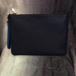 Coach Leather Blue Clutch